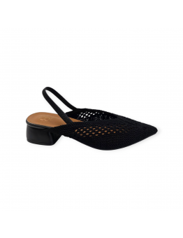 Πλεκτά Mules Μαύρα
