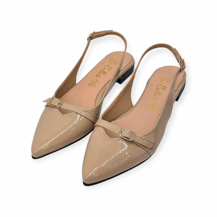 Γυναικείες Slingback Μπαλαρίνες Δέρμα Λουστρίνι Μπεζ Γυναικεία Γυναικείες Slingback Μπαλαρίνες Δέρμα Λουστρίνι Μπεζ Γυναικεία