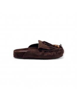 Slip on Loafers Καφέ Με Διακοσμητικά Κρόσια