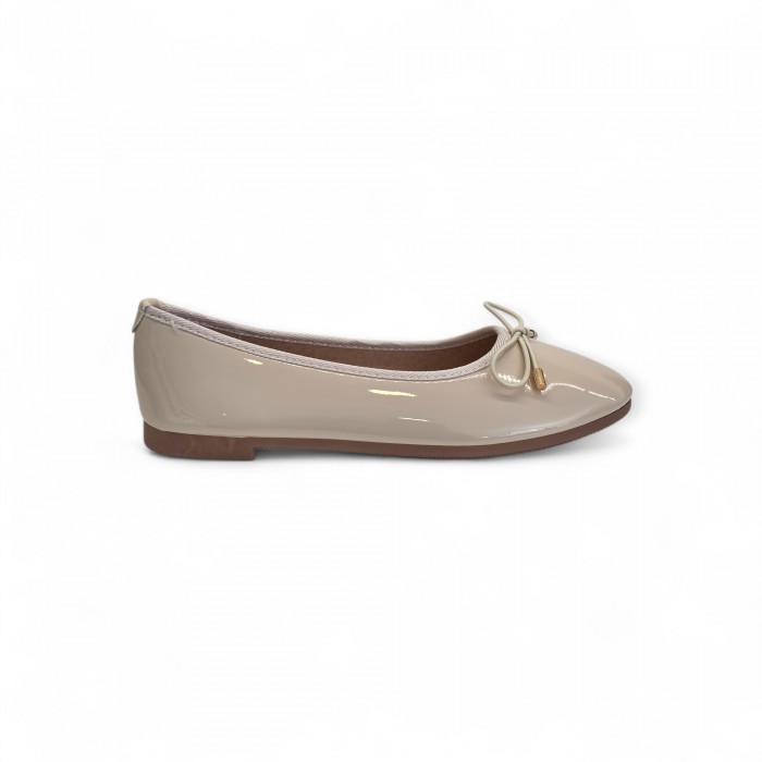 Κλασική Μπαλαρίνα Λουστρίνι Μπεζ Loafers/Μοκασίνια
