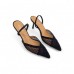 Μυτερό Mule Διάτρητο Μαύρο  Loafers/Μοκασίνια