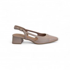 Slingback Λουστρίνι Μπεζ
