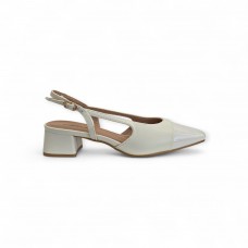 Slingback Λουστρίνι Λευκό