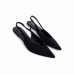 Slingback Suede Μαύρο Loafers/Μοκασίνια Slingback Suede Μαύρο Loafers/Μοκασίνια