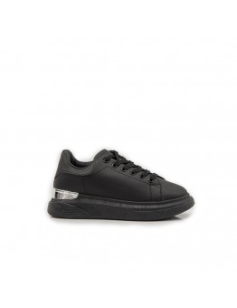 Sneakers Μαύρα Με Ασημί Λεπτομέρεια 