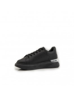Sneakers Μαύρα Με Ασημί Λεπτομέρεια 