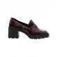 Ψηλοτάκουνα Loafers Λουστρίνι Κροκό Μπορντό
