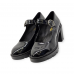 Ψηλοτάκουνα Loafers Με Λουράκι Λουστρίνι Μαύρα  Loafers/Mules/Μοκασίνια/Μπαλαρίνες