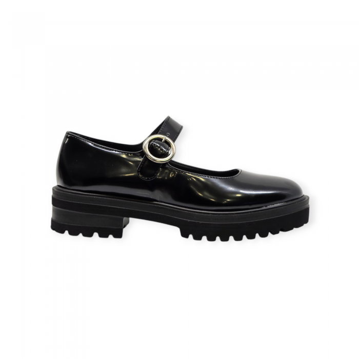 Loafers με λουράκι Λουστρίνι Μαύρο Loafers/Mules/Μοκασίνια/Μπαλαρίνες Loafers με λουράκι Λουστρίνι Μαύρο Loafers/Mules/Μοκασίνια/Μπαλαρίνες
