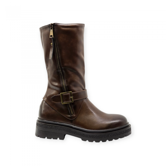 Biker Boot Καφέ Γυναικεία