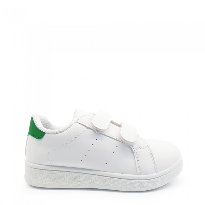 Παιδικά Αθλητικά Παπούτσια Λευκά Με Πράσινη Λεπτομέρεια  Παιδικά